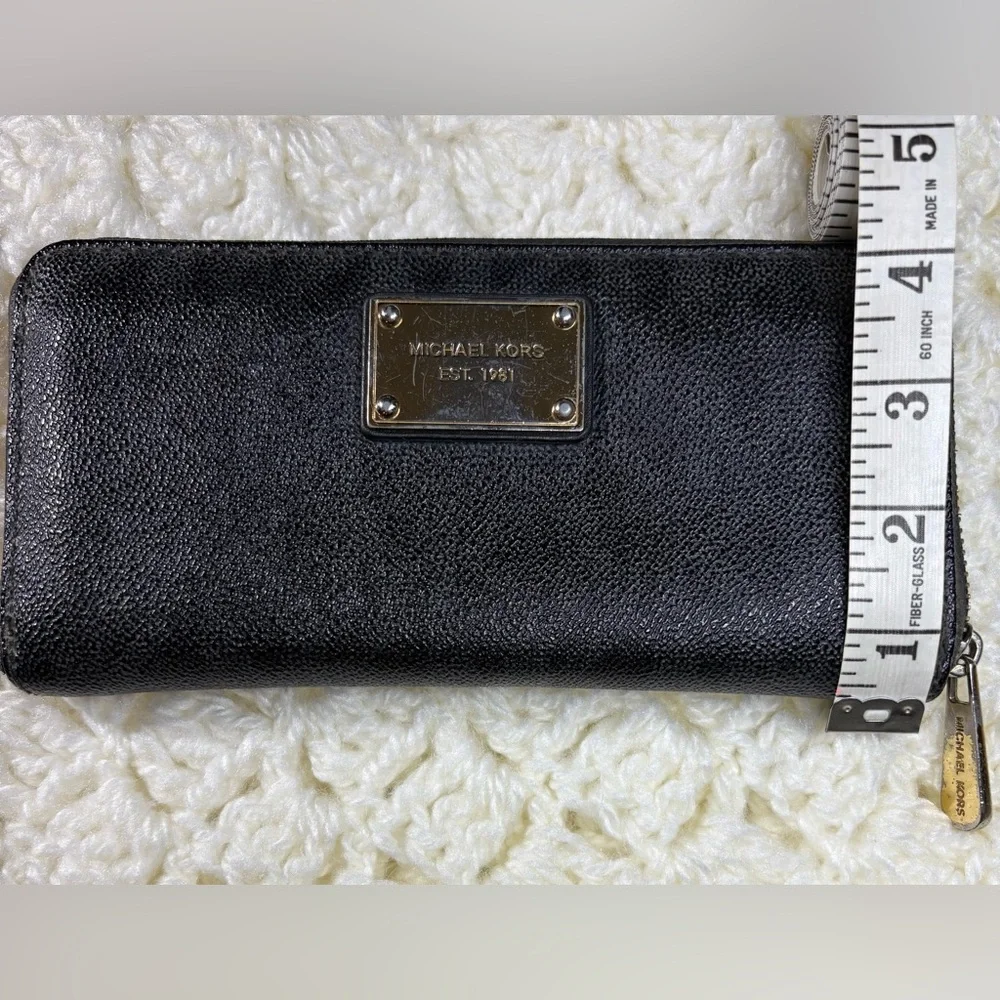 Michael Kors Genuine Black Leather Logo Jet Set Wallet